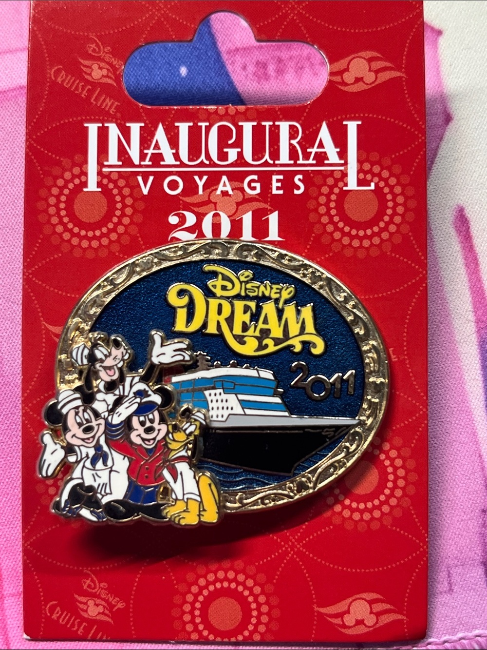 Disney Cruise Line DCL Dream Inaugural Voyages 2011 Pin 39547 Mickey Goofy Pluto